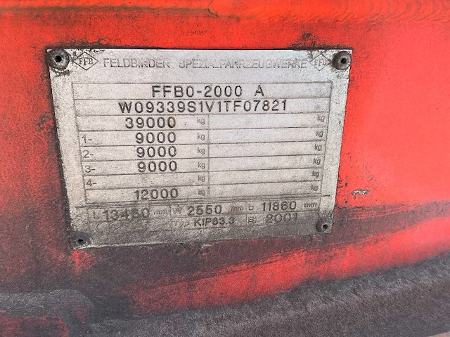 2001 feldbinder kip 63 3 bulk oplegger (75165-146) - afbeelding 10 van  14