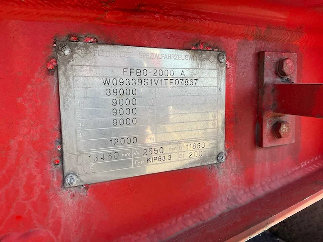 2001 feldbinder kip 63 3 oplegger (75165-144) - afbeelding 3 van  13