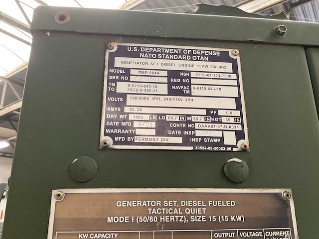2001 fermont div mep-804a stroomgenerator op aanhanger - afbeelding 13 van  13