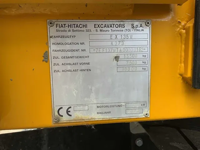 2001 fiat hitachi ex135w banden graafmachine - afbeelding 7 van  42