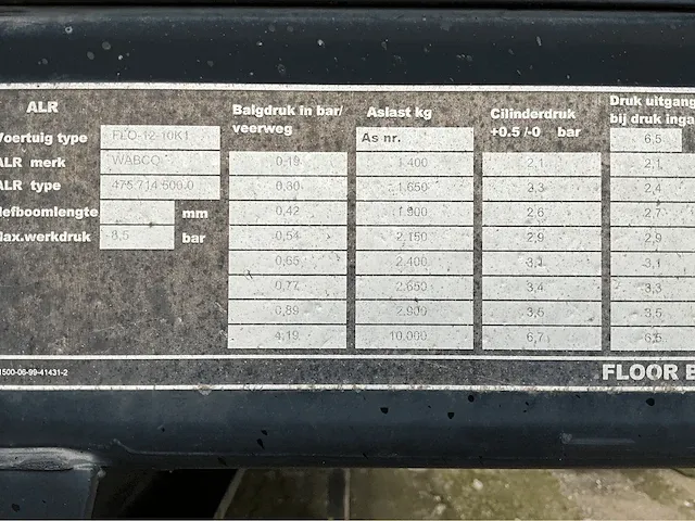 2001 floor flo-12-10k1 oplegger - afbeelding 16 van  24