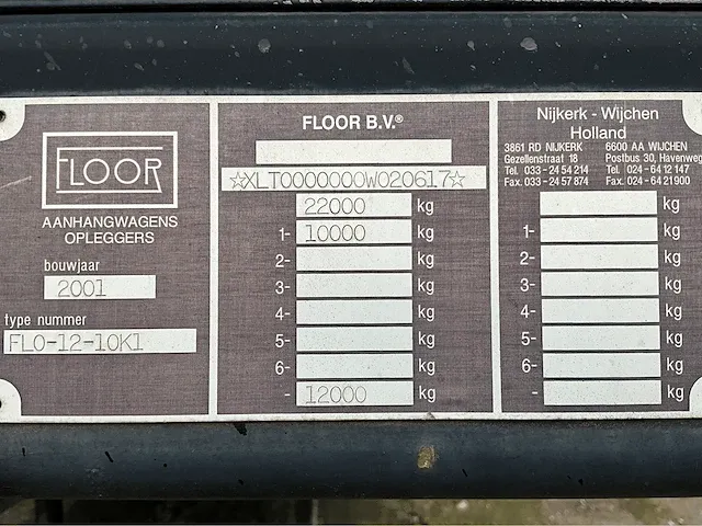 2001 floor flo-12-10k1 oplegger - afbeelding 17 van  24
