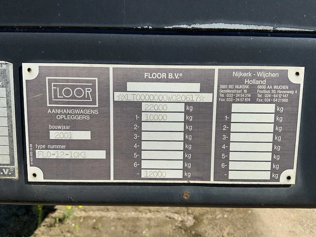 2001 floor flo-12-10k1 oplegger - afbeelding 26 van  27