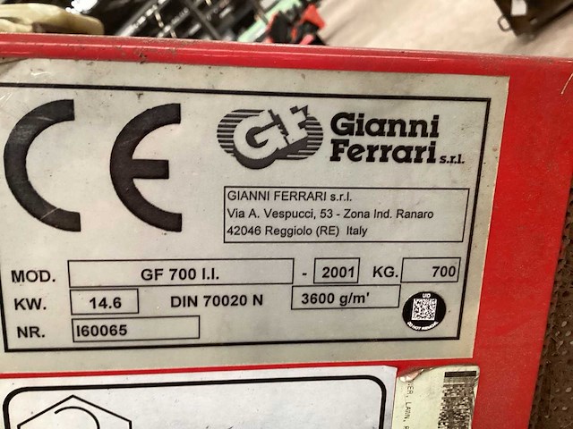 2001 gianni ferrari gf 700 zitmaaier - afbeelding 16 van  16