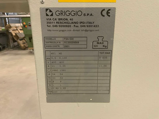 2001 griggio fsa 530 gecombineerde vlakvandiktebank - afbeelding 30 van  36
