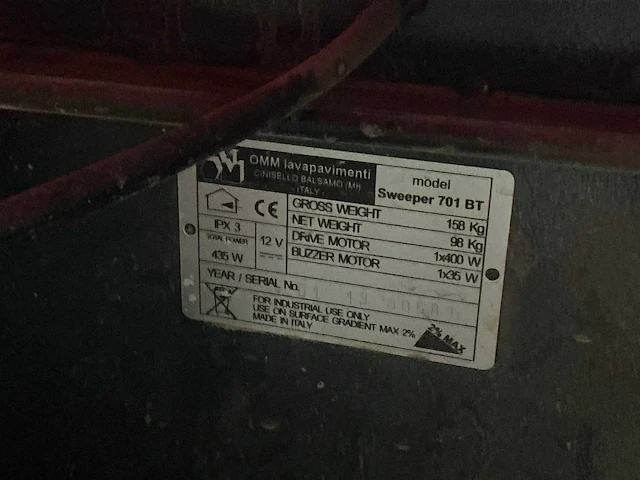 2001 omc sweeper 701 bt veegmachine - afbeelding 8 van  8