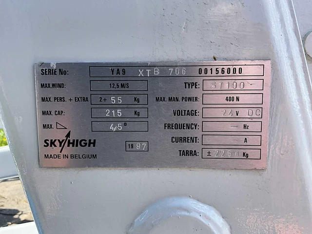 2001 skyhigh st 100 kniktelescoop hoogwerker - afbeelding 15 van  22