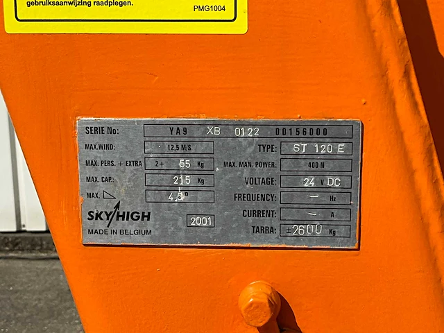 2001 skyhigh st 120 e kniktelescoop hoogwerker - afbeelding 13 van  20