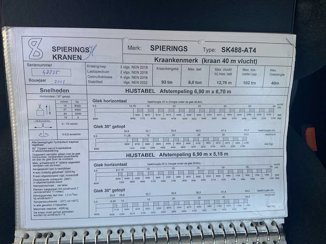 2001 spierings sk488 at4 mobiele torenkraan bl-bz-50 - afbeelding 96 van  101