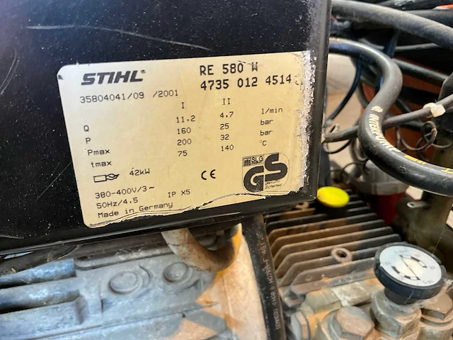 2001 stihl re 580 w hogedrukreiniger - afbeelding 6 van  6