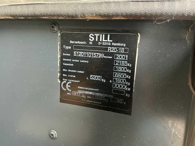 2001 still r20-18 vorkheftruck - afbeelding 35 van  40