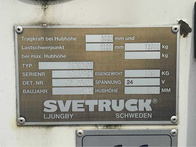 2001 svetruck 12120-35 vorkheftruck 12 ton - afbeelding 25 van  31