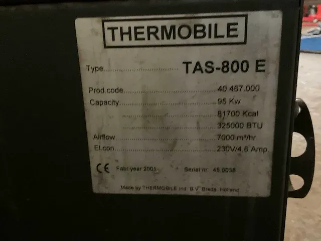 2001 thermobile tas-800 e heater - afbeelding 5 van  7