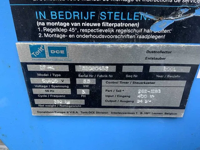 2001 torit downflo+ 4 filterunit - afbeelding 6 van  6