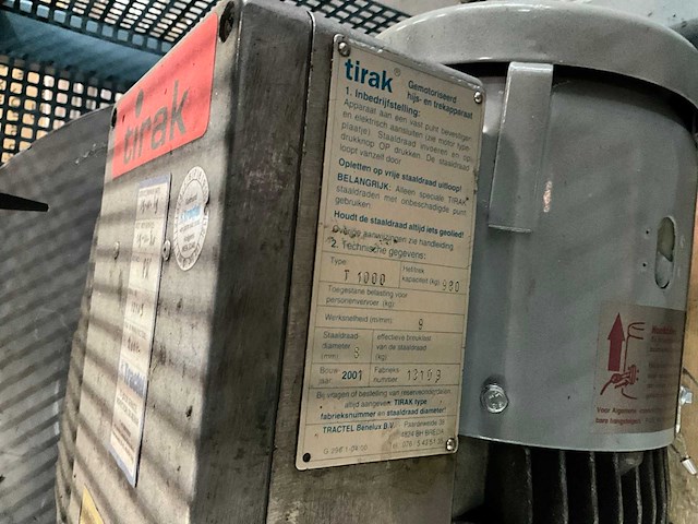 2001 tractel t 1000 d elektrische lier / takel - afbeelding 6 van  7