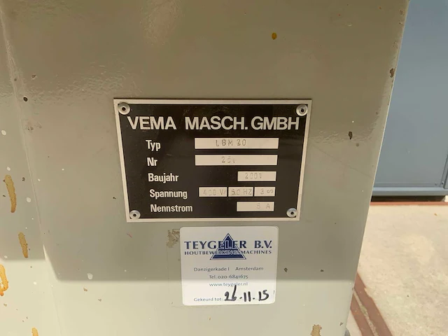 2001 vema lbm 20 langgatboormachine - afbeelding 11 van  23
