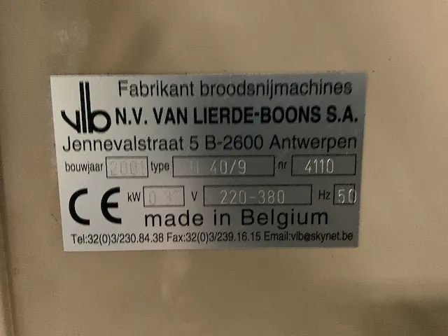 2001 vlb h 40/9 wave broodsnijmachine - afbeelding 5 van  5