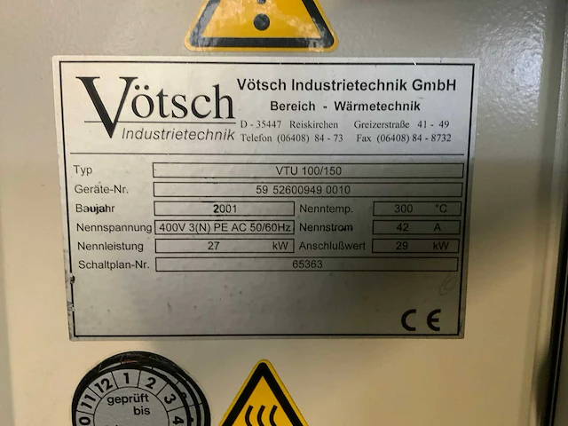 2001 vötsch vtu 100/150 inrij droogoven - afbeelding 7 van  7