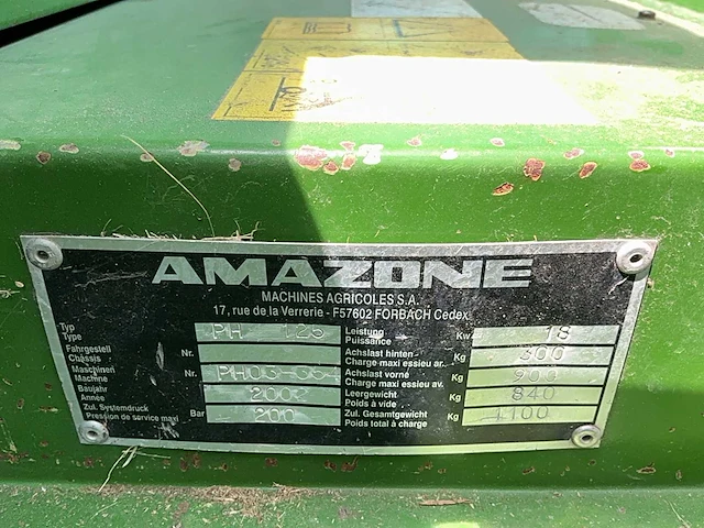 2002 amazone ph 125 zitmaaier - afbeelding 6 van  16