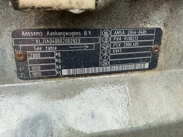 2002 anssems aanhangwagen - afbeelding 7 van  17