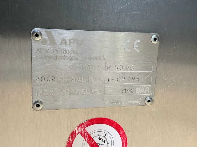 2002 apv r 50.66 zuivel hogedruk homogenisator - afbeelding 4 van  12