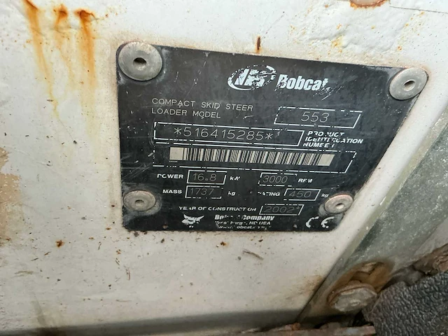 2002 bobcat 553 skid steer loader - afbeelding 27 van  33