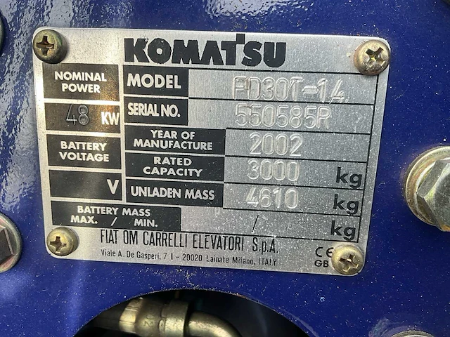 2002 komatsu pd30t-14 vorkheftruck - afbeelding 15 van  25