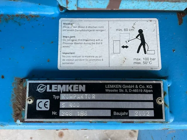 2002 lemken kompactor s400 zaaibedbereider - afbeelding 7 van  15