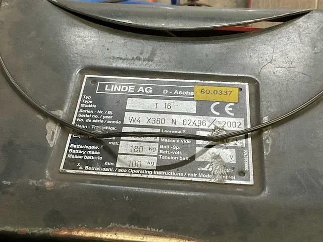 2002 linde t16 elektrische palletwagen - afbeelding 8 van  8