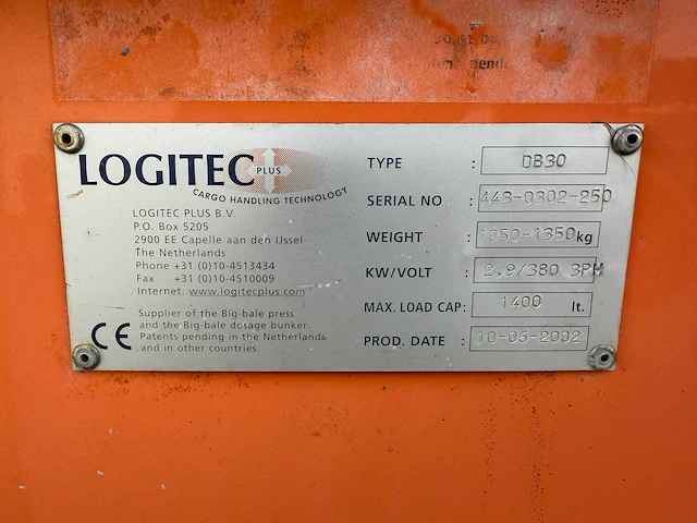 2002 logitec db90 big bale breker - afbeelding 7 van  15