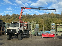 2002 mercedes-benz unimog u2150l met palfinger pk 9501 kraan en hoogwerkerbak - afbeelding 2 van  69