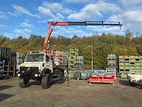 2002 mercedes-benz unimog u2150l met palfinger pk 9501 kraan en hoogwerkerbak - afbeelding 4 van  69