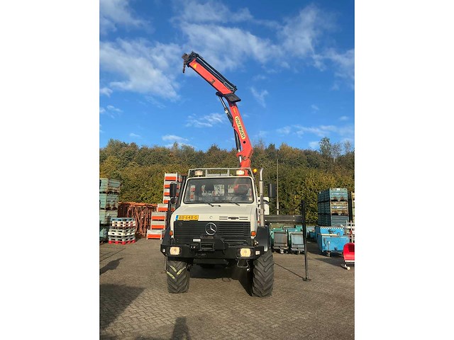 2002 mercedes-benz unimog u2150l met palfinger pk 9501 kraan en hoogwerkerbak - afbeelding 10 van  69