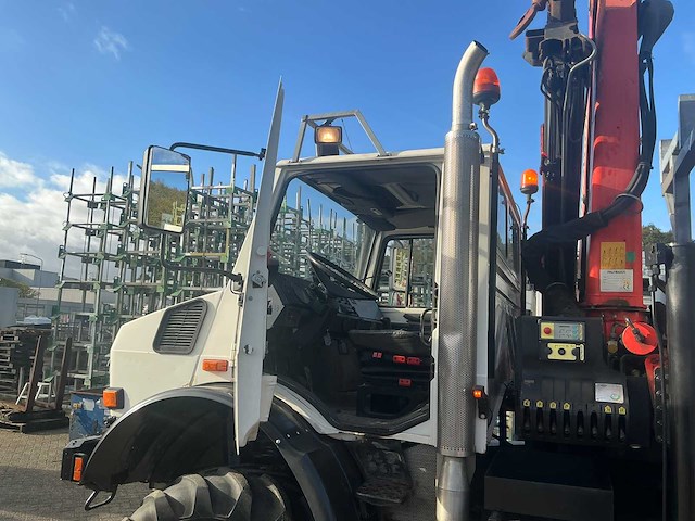 2002 mercedes-benz unimog u2150l met palfinger pk 9501 kraan en hoogwerkerbak - afbeelding 38 van  69