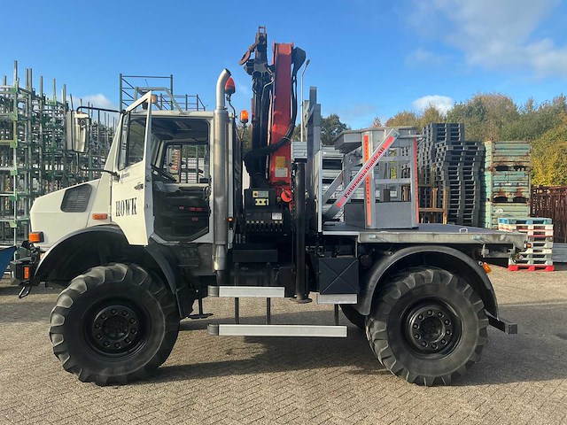 2002 mercedes-benz unimog u2150l met palfinger pk 9501 kraan en hoogwerkerbak - afbeelding 67 van  69