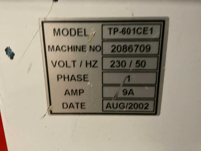 2002 sal-tech tp-601ce1 automatische omsnoeringsmachine - afbeelding 7 van  7