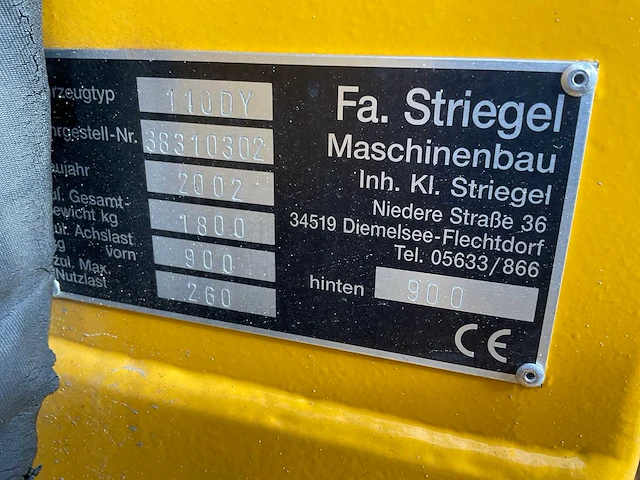 2002 striegel 110dy minishovel - afbeelding 6 van  17