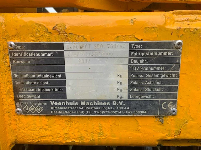 2002 veenhuis euroject 350 7.60 40 zodebemester - afbeelding 24 van  25