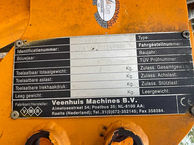 2002 veenhuis vma510 akker- en graslandbemester - afbeelding 8 van  8