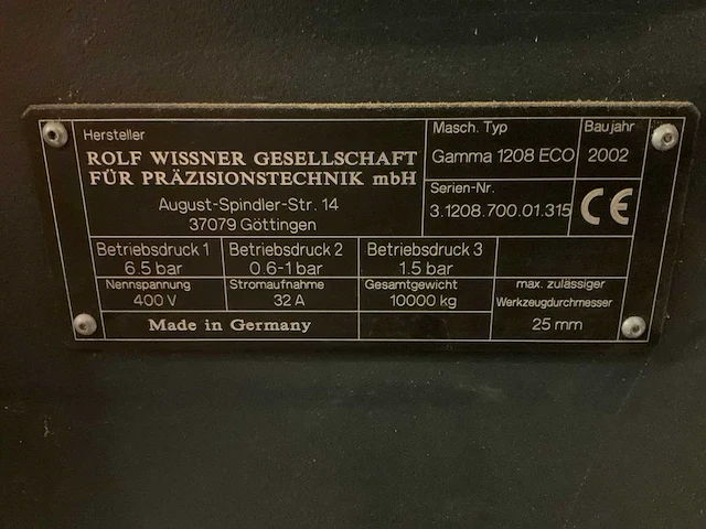 2002 wissner gamma 1208 eco cnc-freesmachine - afbeelding 14 van  22