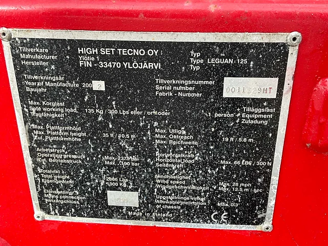 2002 ylötie 1 leguan 125 kniktelescoop hoogwerker - afbeelding 11 van  19