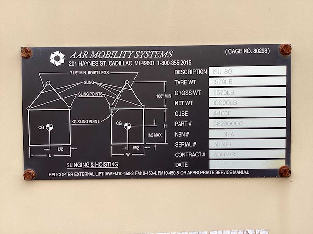 2003 aar mobility systems isu 80 legercontainer - afbeelding 9 van  9