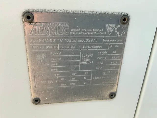 2003 aermec nra500 chiller - afbeelding 5 van  5