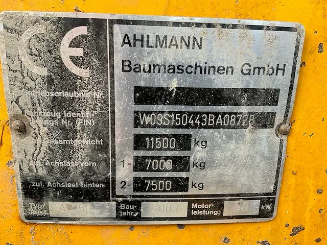 2003 ahlmann az150 shovel - afbeelding 24 van  30