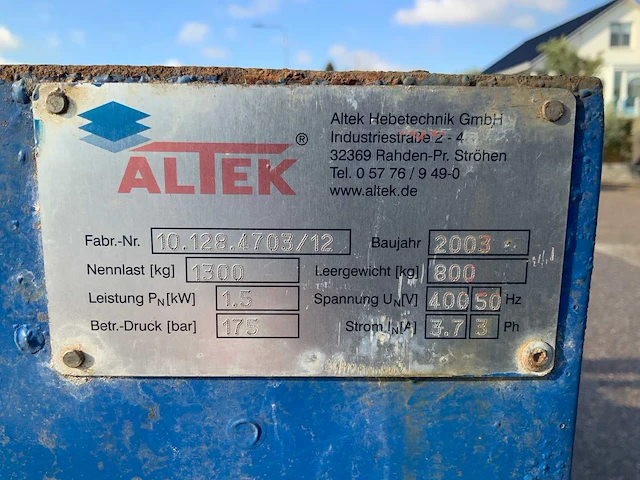 2003 altek hydraulisch hefplateau - afbeelding 2 van  11