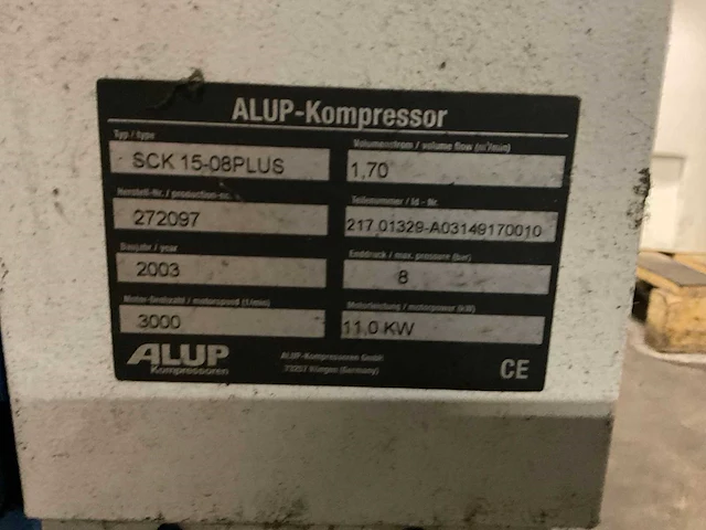 2003 alup sck 15-08plus schroefcompressor set - afbeelding 9 van  12