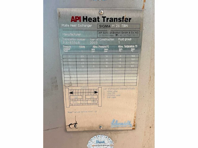 2003 apiheat transfer sigma m26tbn platen warmtewisselaar roestvaststaal - afbeelding 3 van  11