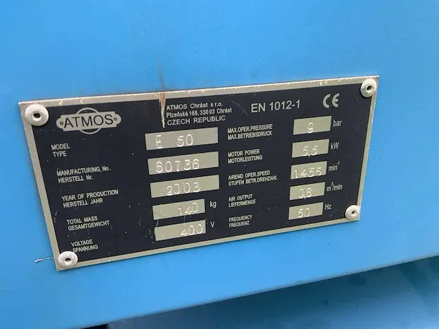 2003 atmos e50 geluid gedempte compressor - afbeelding 6 van  10