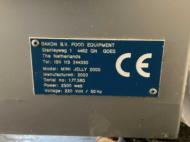 2003 bakon mini jelly 2000 geleispuitmachine - afbeelding 8 van  8
