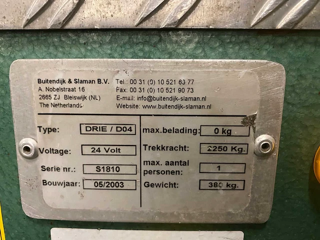2003 buitendijk&slaman industriële trekker - afbeelding 2 van  10